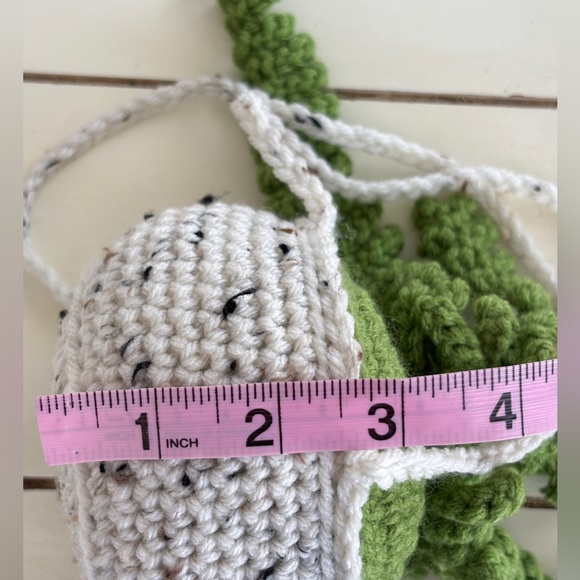New Crochet Plant Green Hanging Fern Plant Boho Planter Home Decor - Picture 3 of 5